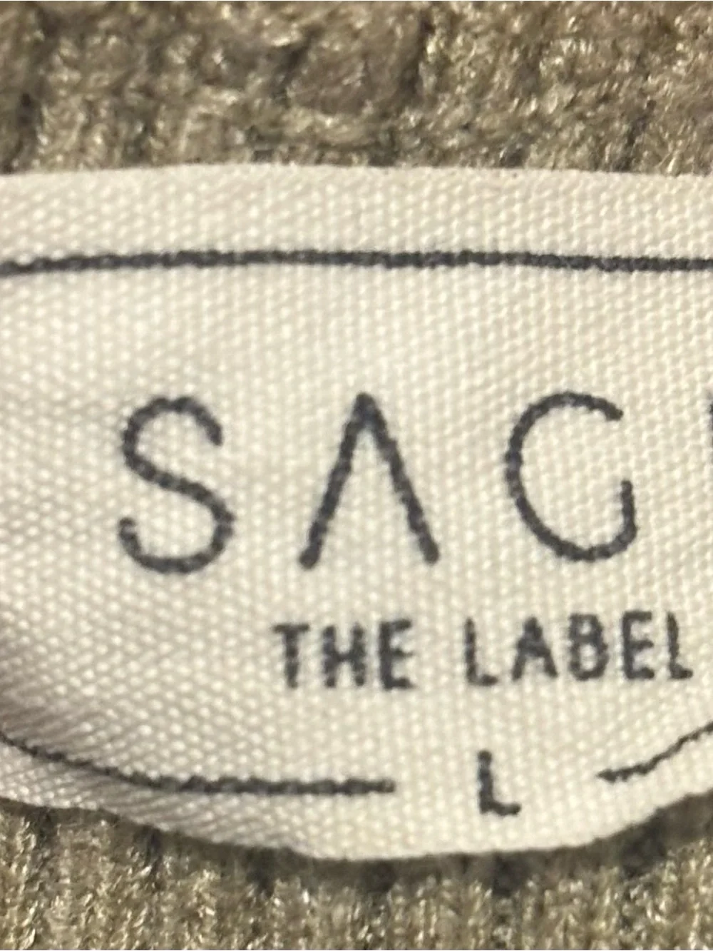 Sage The Label Beige Mock Neck Ribbed Knit Sleeveless Top Large - Like New